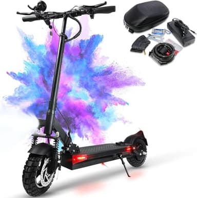 JOYOR Monopattino Elettrico Adulti, Resistenza 60-80KM,48V 18Ah, Carico 120kg, Doppio Ammortizzatore e Freni a Disco Anteriori e Posteriori, (Avviamento a Chiave) Grande Regalo