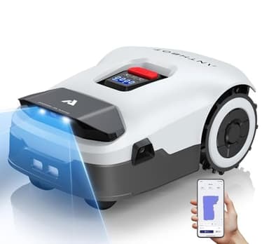 ANTHBOT Genie Robot Tagliaerba Senza Filo Perimetrale, RTK Full Band & 4 Occhi Visione 3D, AI Evitamento Ostacoli, 20+ Zone, Facile Installazione (900㎡)