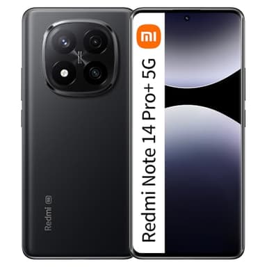 XIAOMI Redmi Note 14 Pro+ 5G Smartphone, 12GB RAM 512GB, schermo AMOLED 6.67 pollici 1.5K, sensore di impronte digitali, fotocamera 200MP, NFC, ricarica rapida 120W,Nero(Con caricatore)