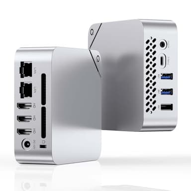 Mini PC, Mini Desktop Computer with 12th Gen N150 (up to 3.4 GHz) 16GB DDR4 512GB SSD, Micro Desktop Computer with 3X HDMI Port, 1X Type-C, 2X LAN/WiFi 5/BT 4.2/USB3.2 X3 for Business Office