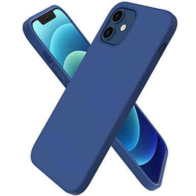 ORNARTO Custodia Compatibile con iPhone 12 Cover Sottile 6,1, iPhone 12 PRO Cover Silicone Liquido Protezione Completa in Gomma Gel Morbida con Fodera in Microfibra 6,1 Blu Reale