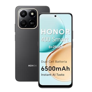 HONOR 400 Smart 4G Smartphone Dual SIM NFC Android 15, 8+256GB, 108MP+2MP con Pulsante AI Telefono, 6500mAh Dual Cell Batteria, 6.77 Pollici 120 Hz Comfort Display, 5 stelle SGS&IP65, Velvet Black