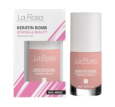 LaRosa Siero Unghie Rinforzante alla Cheratina – Rigenerazione Naturale e Protezione delle Unghie Fragili, Colore Rosato e Aspetto Sano, Trattamento Post-Ricostruzione – 10 ml