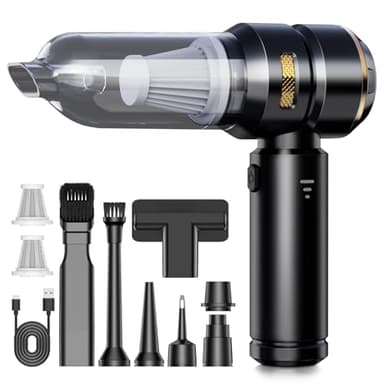 KITBEZN Aspirabriciole Senza Fili, 26KPA Aspirapolvere per Auto Portatile, 4 in 1 Mini Aspirapolvere Potente, Aspirapolvere Portatile per Auto, Divano, Animale Domestico, Cucina