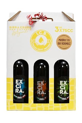 Birra Artigianale Cruda Italiana EXCIRA- Tris da 3 Bottiglie di 75cc - 1 IPA Indian pale ale, 1 APA American pale ale, 1 Weiss- Prodotta da I.C.B. Italian Cradt Brewery