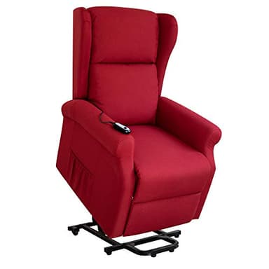 Gardenia Poltrona Elettrica Alzapersona Relax Reclinabile in Tessuto Colore Bordeaux