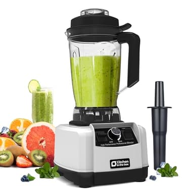 Kitchen in the box Frullatore Elettrico, Frullatore Professionale 1500W 2HP 2L, Grande Capacità Senza BPA, Potente Regolazione Libera della Velocità per Smoothie, Ghiaccio e Frappè (Argento)