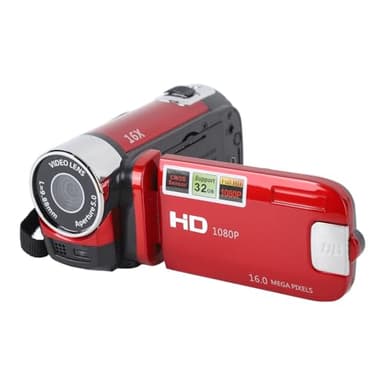 Yunir Videocamera Videocamera Registratore per Fotocamera Digitale Full HD 4K 30FPS 48MP 2,7 Pollici 16X Zoom Digitale Videocamera per Vlogging, con Cavo USB (rosso)
