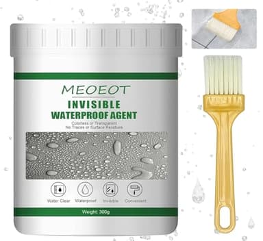 Meoeot Sigillante Impermeabile Liquido, 300g Impermeabilizzante Invisibile, Rivestimento Impermeabile Trasparente, Agente Anti-Perdite Sigillante per Piastrelle del Bagnoe, Tetto e Muro Esterno