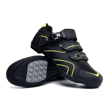 Mateju Scarpe Ciclismo Senza Attacchi Uomo Donna, 36-47 EU Scarpe Ciclismo Senza insenature Nessuna Serratura Antiscivolo Traspiranti per Sportive da Esterno (568 Giallo,43)