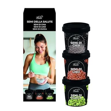 Mix Semi della Salute 3 in 1 – Semi di Chia, Lino e Zucca Naturali – Ricchi di Fibre, Omega 3 e Proteine – Superfood per Colazione, Insalate e Ricette Fit – 100% Naturali, Senza Glutine