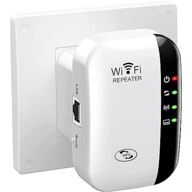 Ripetitore WiFi Potente per Casa Amplificatore WiFis Più Recente WLAN Ripetitore WiFi Extender 300Mbit/s 2.4GHz, Porta LAN, Supporta Modalità Ripetitore/Router/AP