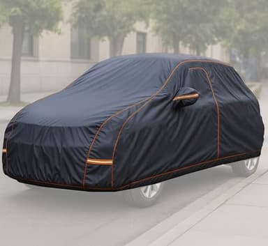 Auto Accessori Lupex - Telo copriauto felpato impermeabile, resistente alle intemperie, taglia M per berline fino a 430 cm, in tessuto PVC, con zip laterale, da esterno e interno