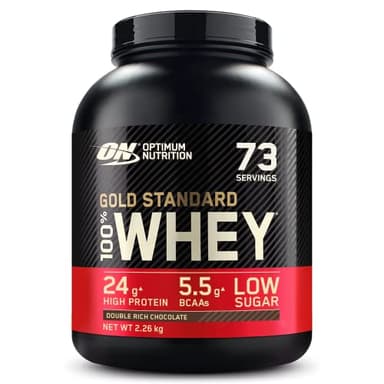 Optimum Nutrition Gold Standard 100% Whey, Proteine in Polvere, Gusto Doppio Cioccolato, 2.26kg, 73 Porzioni