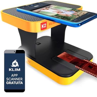 KLIM K2 Scanner Mobile per Pellicole 35 mm - Positivo, Negativo e Diapositive - Kit di Sviluppo Essenziale per Foto a Colori