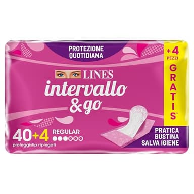 LINES INTERVALLO Ripiegato, Confezione da 44 Proteggislip