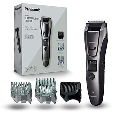 Panasonic ER-GB80-H503 Regolabarba, Tagliacapelli da Uomo, Tagliacapelli Portatile Cordless Impermeabile, 39 Impostazioni di Lunghezza, 3 Accessori, Funzionamento Senza Filo e con Filo, Argento Scuro