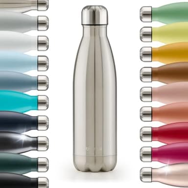 Blumtal - Borraccia termica da 500 ml – Bottiglia termica da 500 ml – Borraccia in metallo INOX – impermeabile – riutilizzabile – senza BPA – per bevande calde e fredde – acciaio inossidabile –