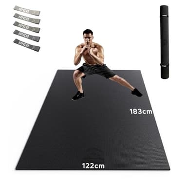 HAPBEAR Tappetino per Esercizi Extra Large-183x122x0,8cm, Antiscivolo, Ultra Resistente, Spesso per Pavimenti Della Palestra di Casa Cardio, Tappetino per Yoga per Fitness