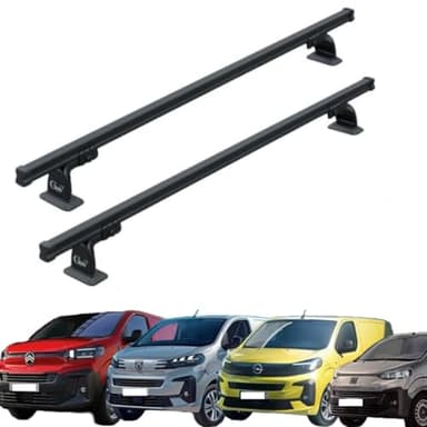 GEV 9416-2 Barre portatutto COMPATIBILI CON Citroen Jumpy e Spacetourer, Peugeot Expert e Traveller, Fiat Scudo, Opel Vivaro, Toyota Proace Verso e Van