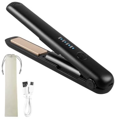 Piastra per Capelli, Mini Piastra Wireless, Portatile Piastra Capelli Ricaricabile con 4 Temperatura, Batteria-3200mAh, Riscaldamento Rapido 20s, Piastra e Arricciacapelli 2 in 1 per Gli Spostamenti