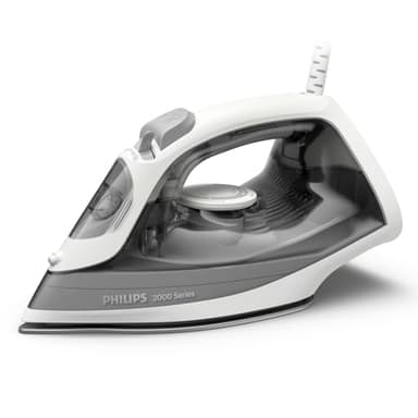 Philips Serie 2000 Ferro da stiro - Fino a 25g/min di vapore. 2000W. Serbatoio 250ml. 4 Impostazioni del vapore. Piastra in ceramica. Leggero per una stiratura rapida e facile. Grigio (DST2020/80)