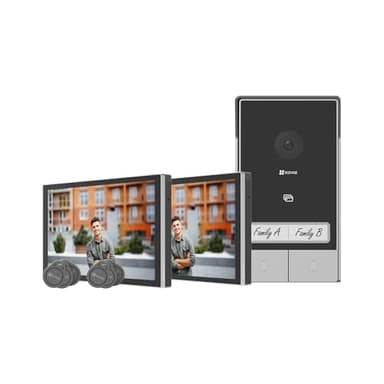 EZVIZ HP7 2K Citofono Bifamiliare, 2 Schermi, WiFi, 7'' Touch Screen a Colori, Campanello Video 2 Fili, Rilevamento Persone, Wi-Fi Dual Band Connesso con App