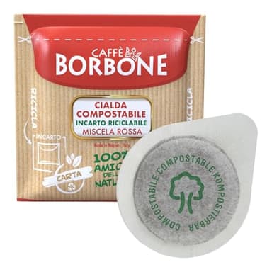 Caffè Borbone Cialda Compostabile, Miscela Rossa - 150 Cialde - Sistema ESE diametro >44 mm - 150 pezzi