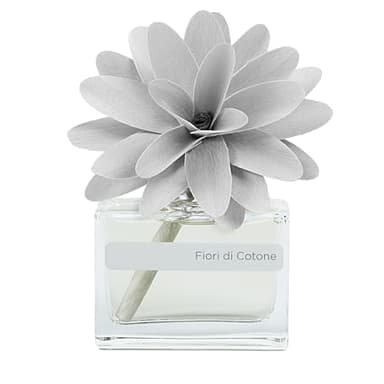 MUHA' | Profumatore per ambienti Flower Diffuser, Fragranza Fiori di Cotone, Diffusore Ambiente con Fiore in Legno di Betulla, Formato da 30 ml