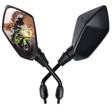 Cretassion 2 specchietti per moto omologati, omologati, M8, con filettatura destra e filettatura sinistra, specchietto retrovisore per moto, compatibile con scooter, ATV, ciclomotori, e-bike