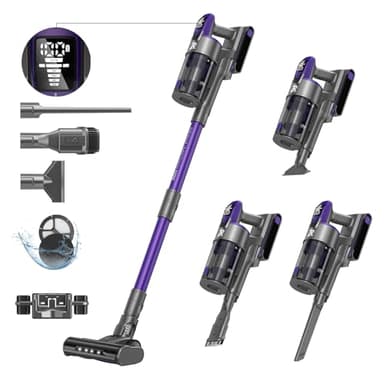 Vozascly X18 Aspirapolvere Senza Fili, 33KPA/500W/65Min, 4-in-1 Scopa Elettrica Senza Fili 4 Livelli di Aspirazione Regolabili, Aspirapolvere Verticale Potente per Pavimenti, Tappeti, Peli Animali