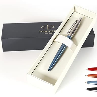 Penna Parker Jotter Bond Street personalizzata + confezione regalo | Crea un regalo davvero unico | Incisione laser (Blu)