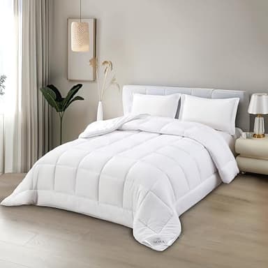 NORA HOME Piumone Matrimoniale Invernale 240x220. Antiacaro. Antibatterico. Fibra 3D. Livello Termico Molto Elevato 4.5/5. Piumino Caldo 400 gr/m² Bianco - OSLO.