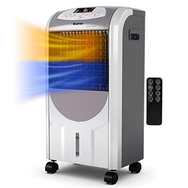COSTWAY Condizionatore per Freddo Caldo, Ventilatore Climatizzatore da Terra a Evaporazione Portatile, Caldo 2000W, Freddo 75W, con Telecomando