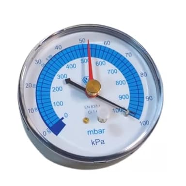 Easyricambi Vacuometro Wigam 07041005 con attacco posteriore 1/8 NTP, 100 KPa, Manometro per vuoto, Vuotometro