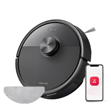 roborock Q7 M5 Set Robot Aspirapolvere Lavapavimenti con Mappatura, 10.000 Pa, Anti-groviglio, Quantità d'acqua Regolabile per il Lavaggio, Auto Boost sui Tappeti, Controllo APP, Nero