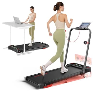 Tapis Roulant Pieghevole 2.5HP per Casa, Inclinazione Manuale, Fino a 12 km/h, Display LED a Colori, Struttura Compatta Salvaspazio con Sistema Silenzioso, Nero