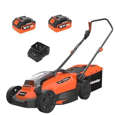 Maxlander Tosaerba elettrico a batteria, 33 cm, con motore senza spazzole, altezza di taglio 25-75 mm, fino a 400 m², batteria da 4,0 Ah e caricabatterie inclusi