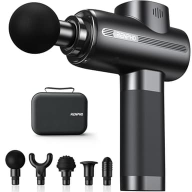 Renpho Profondo Tessuto Muscolo Pistola da Massaggio con 2500mAh Batteria e Custodia Portatile, Nero