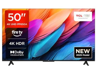 TCL - 50PF650 50 Pollici TV 4K Ultra HD, Smart LED e Fire TV (Dolby Vision, Dolby Atmos, DTS, HDR 10, Alexa integrato, Airplay2, Miracast)