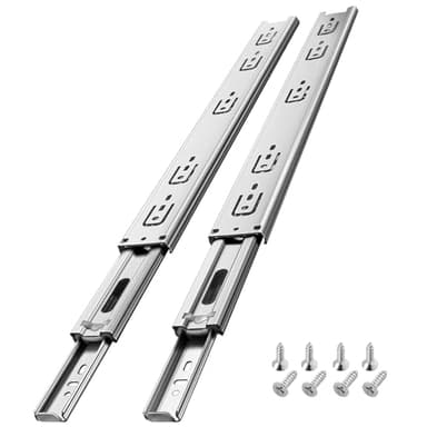 Aolisheng, guide per cassetti con cuscinetti a sfera in metallo, 500 mm, materiale in acciaio inox, capacità di carico: 45 kg (1 paio)