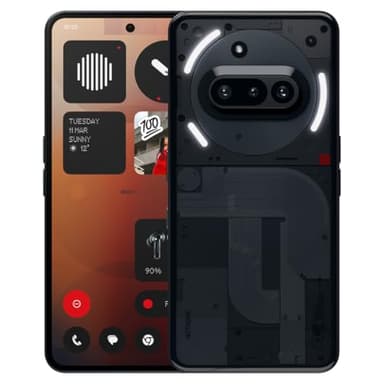 Nothing Phone (3a) 256 GB - smartphone con fotocamera anteriora da 32 MP, Ultra zoom 30x, ricarica rapida a 50W e 6.77" Display AMOLED flessibile FHD+ - Nero