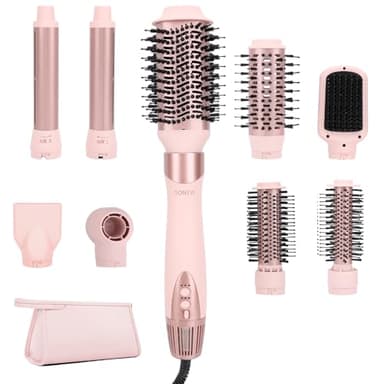 Sonew 9 in 1 Multi Hairstyler, 110.000 giri/min, Styler per Capelli con Ioni e Phon, Arricciacapelli Automatico 32 mm, Spazzola ad Aria Calda 68 mm/48 mm/32 mm/25 mm, Spazzola Lisciante