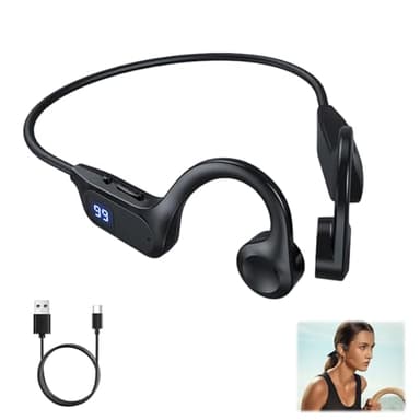 Cuffie a Conduzione Ossea Auricolari Bluetooth Senza Fili con Tecnologia V5.2 HiFi Stereo Micro HD e Design Impermeabile IP65 Autonomia 15 Ore Cuffie Sportive Impermeabili per Auricolari Sport Corsa
