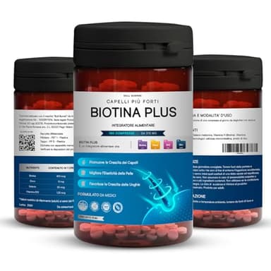 Integratori Per Capelli Biotina Crescita Veloce Pelle Unghie Donna Uomo Anticaduta con Zinco Selenio Vitamina B12 Alta Concentrazione Made in Italy 180 Compresse Confezione Smart