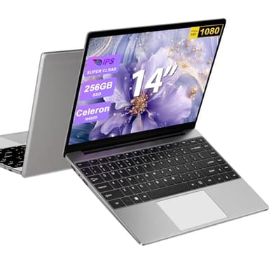 bvate PC Portatile 14 pollici Notebook Win 11 upto 2.8 GHz 256 GB ROM Supporta l'espansione SSD 1TB Celeron N4020 2.4G+5G WiFi 4.2 USB HDMI Tastiera italiana membrana mouse senza fili-Gray-V