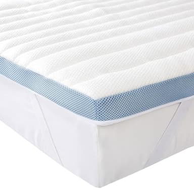 Amazon Basics Topper Singolo 80 x 190 cm in Memory Foam, 5 cm Coprimaterasso con Angoli Elastici, Bianco