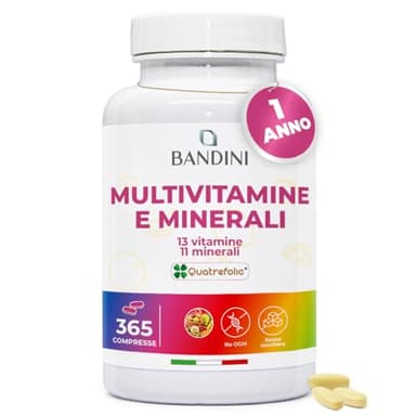 Bandini® Multivitaminico Completo 365 compresse (Scorta per 1 Anno) - Integratore Multivitamin Complex con 13 Vitamine e 11 Minerali - Complesso Multi-Vitaminico Uomo e Donna - Prodotto in Italia