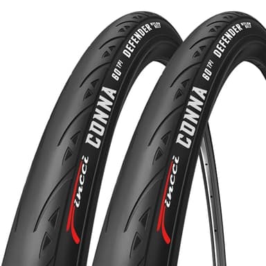 Fincci Copertoni Bici da Corsa 700x23c (23-622) – Coppia Pneumatici Strada Anti-foratura Rinforzati 60 TPI – Gomma ad Alta Velocita per Ciclismo e Allenamento – Nero