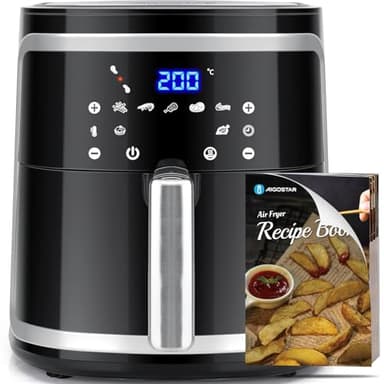 Aigostar Cube Pro - Friggitrice ad Aria 1900W, 7L - Tecnologia di Circolazione dell'Aria 360°, Friggitrice Senza Olio, Forno ad Aria Calda, 80~200°C, Pannello LED Touch, Efficienza Energetica